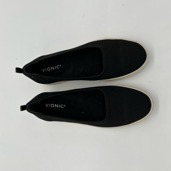 Vionic Uptown Skimmer Knit Slip On Loafer Black Fabric Womens  Size 10 - Picture 8 of 13